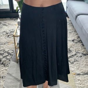 Club Monaco Asymmetrical black silk skirt